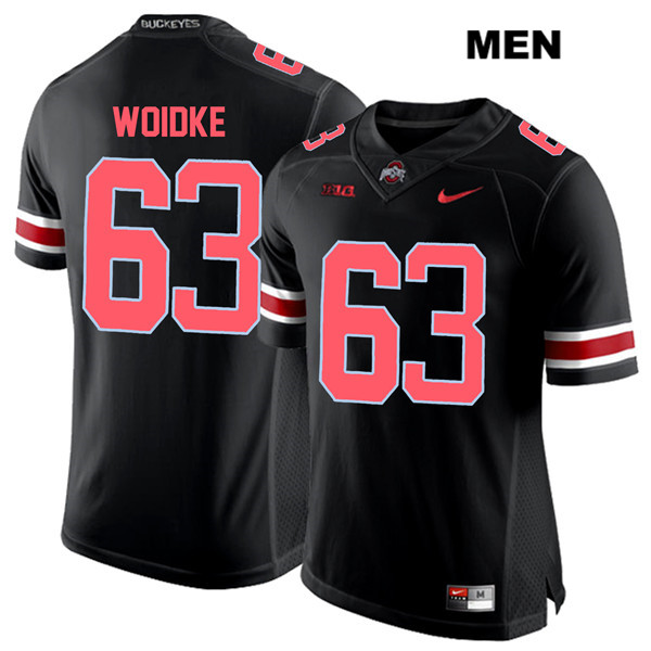 Ohio State Buckeyes Men's Kevin Woidke #63 Red Number Black Authentic Nike College NCAA Stitched Football Jersey MH19X61BW